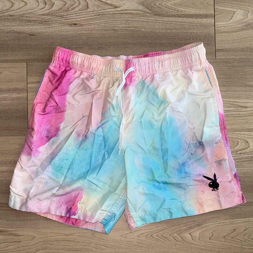 PLAYBOY Pastel Tie-Dye Men's Swim Shorts